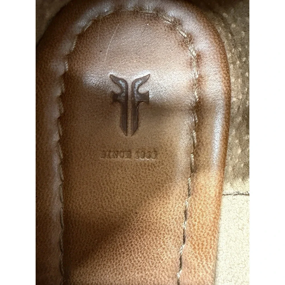FRYE Women's 8 Regina Tan Beige Brandy Leather Nubuck Ballet Flats Pointed Toe
